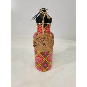 Karma Fiesta Bonita Stainless Steel Water Bottle, Green Diamond, NWT